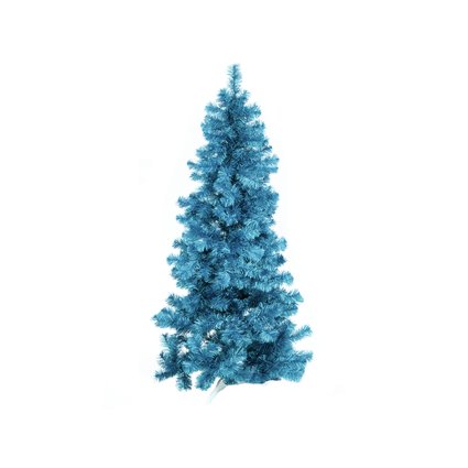 Classic fir tree in trendy metallic turquoise