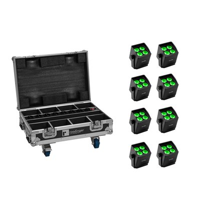 EUROLITE Set 8x AKKU Mini IP UP-4 QCL Spot MK2 + Case with charging function