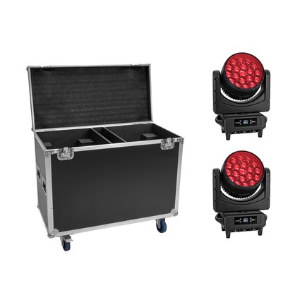 EUROLITE Set 2x LED IP TMH-H760 + Case mit Rollen