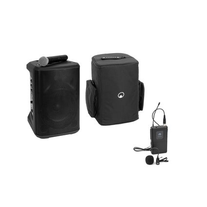 OMNITRONIC Set PORTY-8A Drahtlos-PA-System + Bodypack Transmitter incl. Lavalier Microphone + Soft Bag