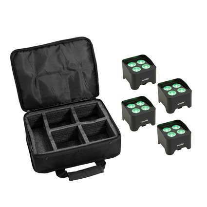 EUROLITE Set 4x AKKU Mini UP-4 QCL Spot MK2 + Soft-bag