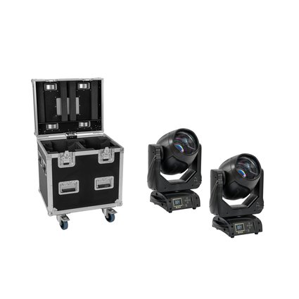 FUTURELIGHT Set 2x DMB-100 LED Moving-Head + Flightcase with wheels