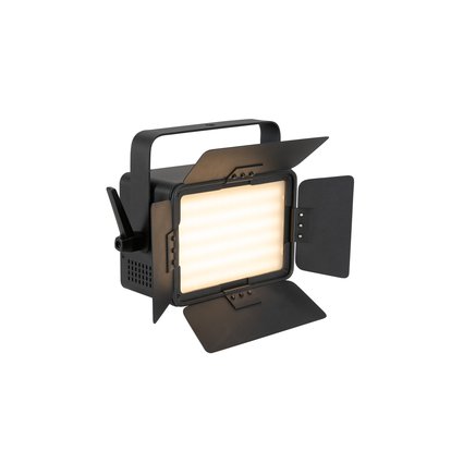 DMX-controlled surface light with 168 dual white LEDs, QuickDMX port and barn doors