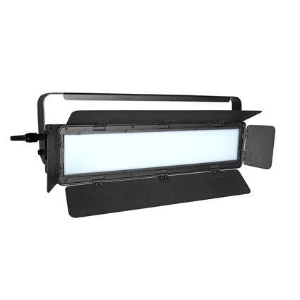 DMX-controlled surface light with 432 dual white LEDs, QuickDMX port and barn doors