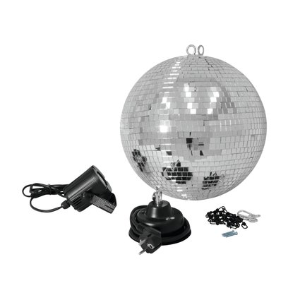 Set with motor, mirror ball, chain, and white pinspot