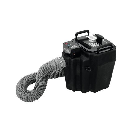 Compact low fog machine for dry ice operation