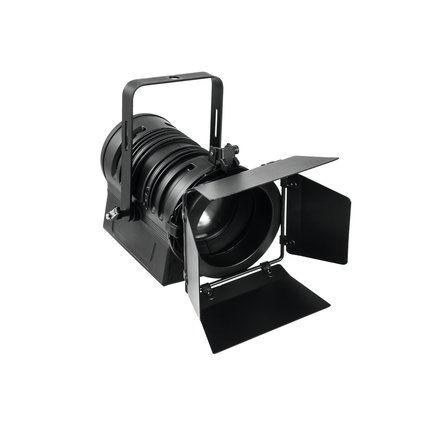Spot with 60 W COB LED (RGBW) and plano-convex lens, extremely quiet, DMX