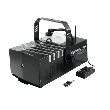 DMX machine with 1500 W power, adjustable output angle, timer and remote