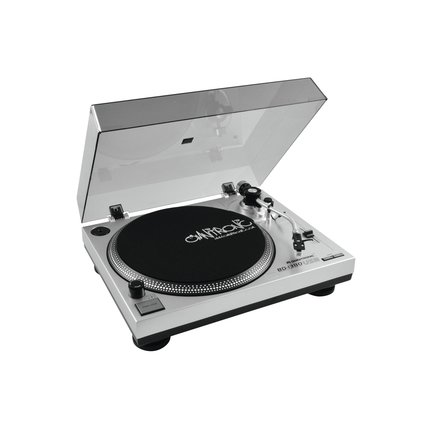 Belt drive DJ turntable with USB interface and recording software, silver