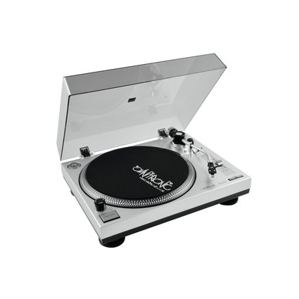 Belt-drive DJ turntable, silver