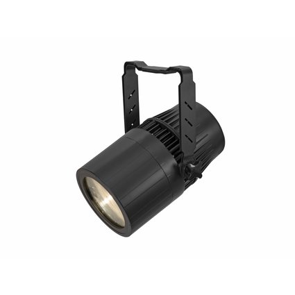 Weather-proof PAR spot, IP65, with warm white 100 W COB LED and motorized zoom