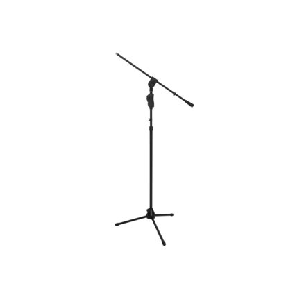 Stable single-hand microphone stand with adjustable boom