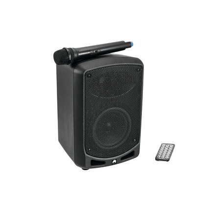 Portable 6.5" PA with wireless microphone, audio player, Bluetooth and 40 W peak power
