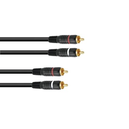 Stereo audio cable with RCA plugs