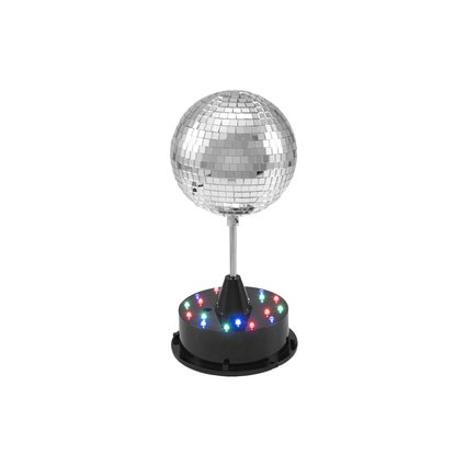 Rotating desktop mirror ball with LED lighting