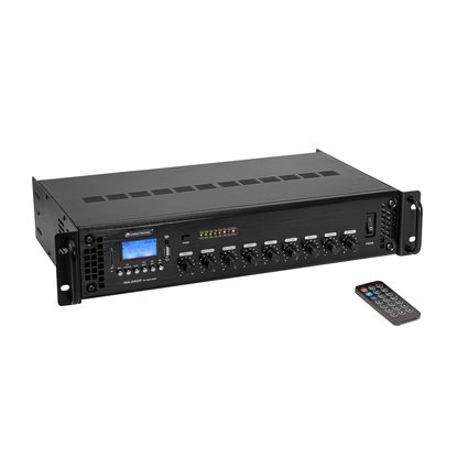 PA mixing amplifier with audio player,IR remote control and Bluetooth, 240 W RMS