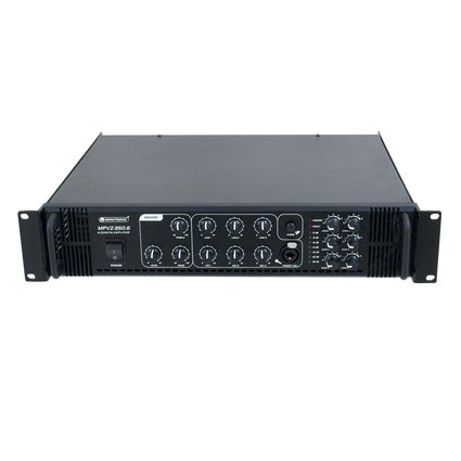 6 zone PA mixing amplifier adjustable zones, 350 W RMS