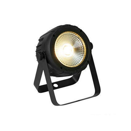 Compact spotlight with DMX control and one 15 W COB LED in RGB