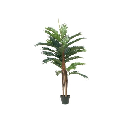 Naturgetreue Palme mit Naturstamm, Wedel aus hochwertigem Textil