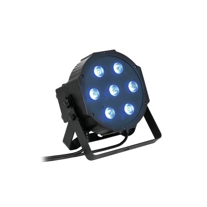 Flacher Scheinwerfer mit 7 x 10-W-4in1-LED mit RGBW-Farbmischung
