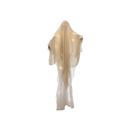 Hanging figure Halloween ghost with red LED eyes