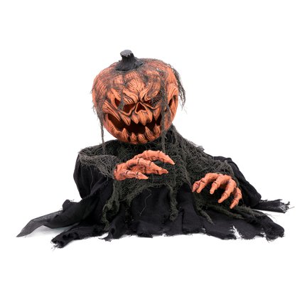 Animated zombie pumpkin decoration with light and sound effect (battery & USB operation)