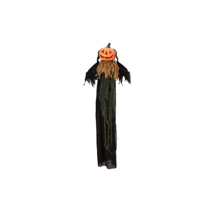 Animated hanging figure with pumpkin head