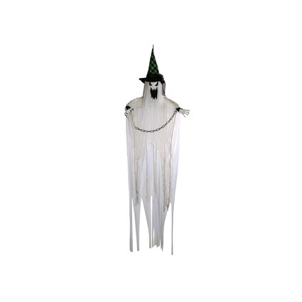 Animated ghost figure with pointed hat for your Halloween decoration
