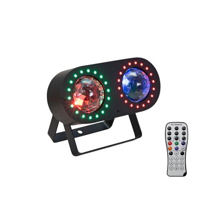 Effect spotlight with flower and strobe effect, incl. IR remote control