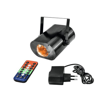 Compact water effect with RGB color mixing and IR remote control