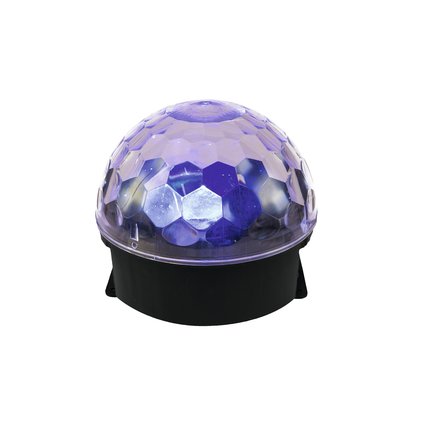 Compact mirror ball effect (RGBW+orange+violet) with a radiating dome