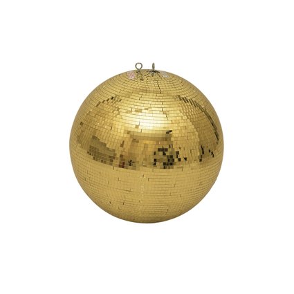 Safety mirror ball with golden facets
