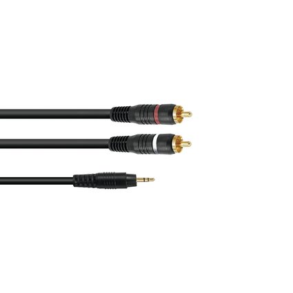OMNITRONIC Câble d'adaptateur 3,5 prise jack / 2 x RCA 3 m noir