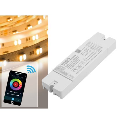 Smart 5-channel WiFi controller for RGB/W+CCT LEDs with app, Alexa & Google control