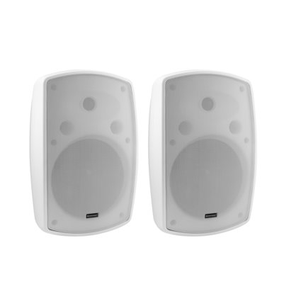Weatherproof wall speaker pair (IP65) with 8" woofers and 50 W RMS