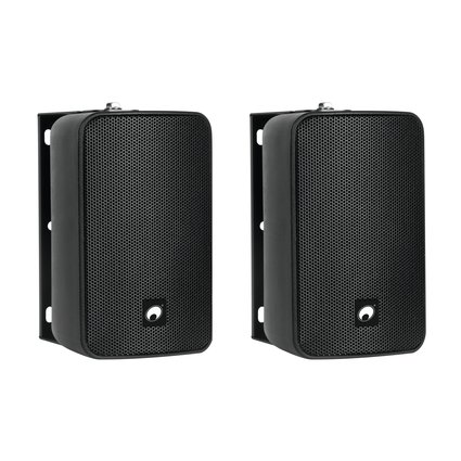 2 weatherproof 4" wall speakers with mount, 40 W RMS