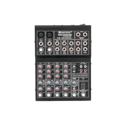 Compact audio mixer with 10 inputs and USB interface