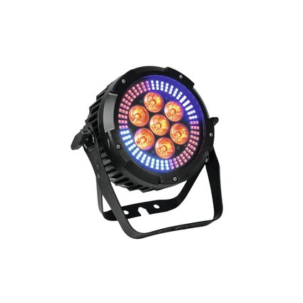 Flat PRO spotlight with RGBWA+UV LEDs (6in1) and RGB SMD ring