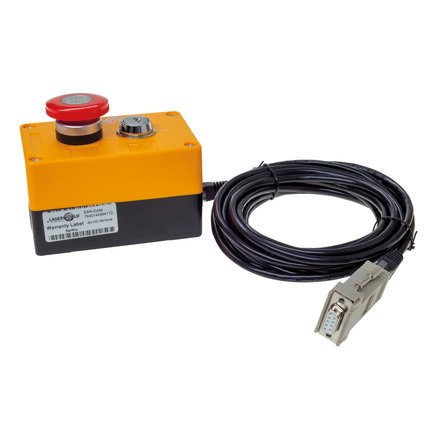 Safety Box with button incl. 5 m cable, DB9/RS232-to-RJ45-(Ethernet)-Adapter and key