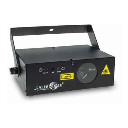 Show laser class 3B with 230 mW power in red, green, blue