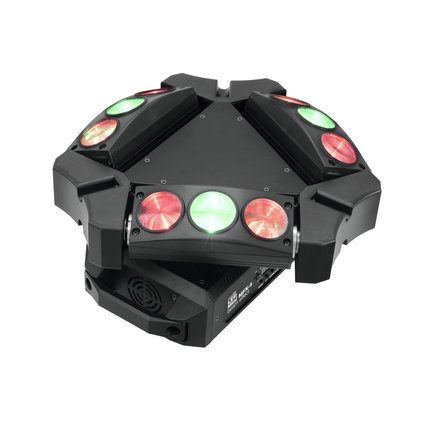 Lichteffekt mit 9 Linsen, angeordnet auf 3 LED-Leisten & endlosem PAN