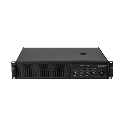 Class D PA amplifier with limiter, 4 x 1800 W RMS (2 ohms), 4 x 1200 W RMS (4 ohms)