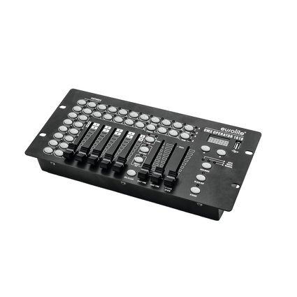 Compact console for 16 lighting effect units with up to 10 DMX channels and USB