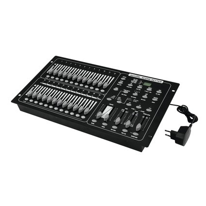 Theater light console for 24 DMX channels, brightness control for each scene