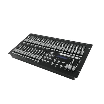 Theater light console for 48 DMX channels, brightness control for each scene