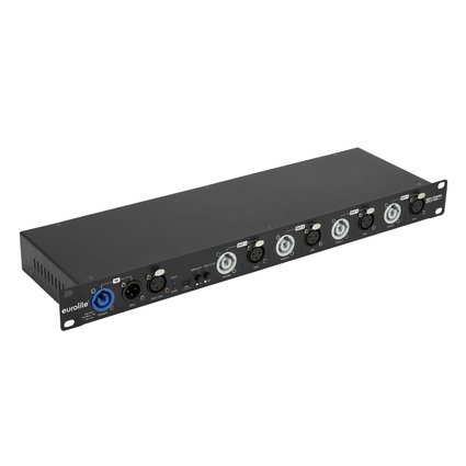 1 in/4 out power and DMX splitter with RDM support for rack mounting