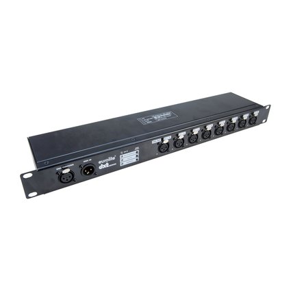 RDM-capable DMX splitter, 1in/8out with signal boost