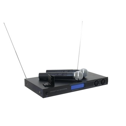 Complete 2-channel wireless microphone system