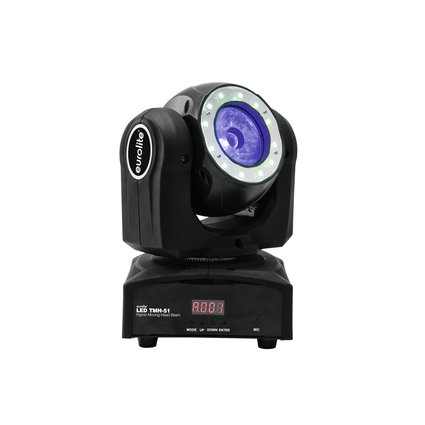 Mini-Beam mit 60-W-COB-LED, RGBW-Farbmischung und Hypnoring mit 4 Segmenten