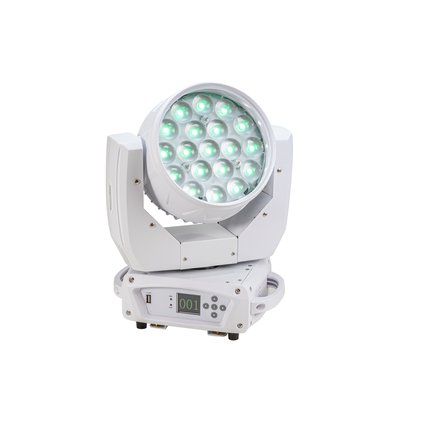 Washlight with 19 intense 15 W LEDs (4in1), motorized zoom and white housing